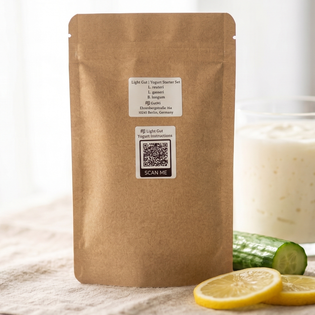 L. reuteri + L. gasseri + B. longum | Lichte Darm | Yoghurt Starterset | Starterculturen | 3 Yoghurt Starters