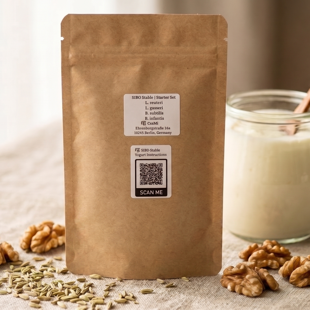 L. reuteri + B. subtilis + L. gasseri + B. infantis | Stabiele SIBO | Yoghurt Starterset | Starterculturen | 3 Yoghurt Starters