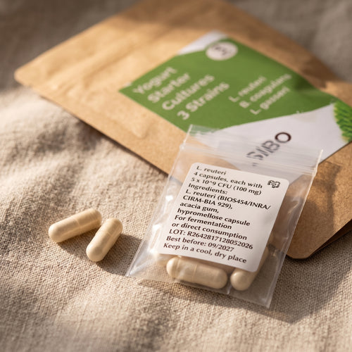 L. reuteri + B. coagulans + L. gasseri | SIBO | Yoghurt Starterset | Starterculturen | 3 Yoghurt Starters
